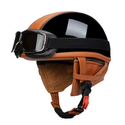 Four Seasons Cruise Electric Vehicle Light: Motosiklet kaskı (dəbilqə) - bright-black-orange-peel-square-retro-mirror-s