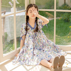 Summer Girls' Dresses 2024 New Medium and Large Children's Princess Dresses Parent-child Dresses Children's Dresses Summer Dresses