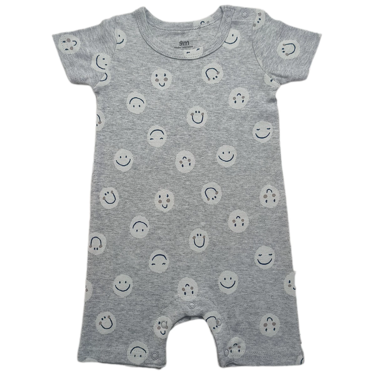Foreign trade short crawl [double-sided cotton] baby animal floral floral shoulder open button one-piece short-sleeved crawl suit for men, women and infants