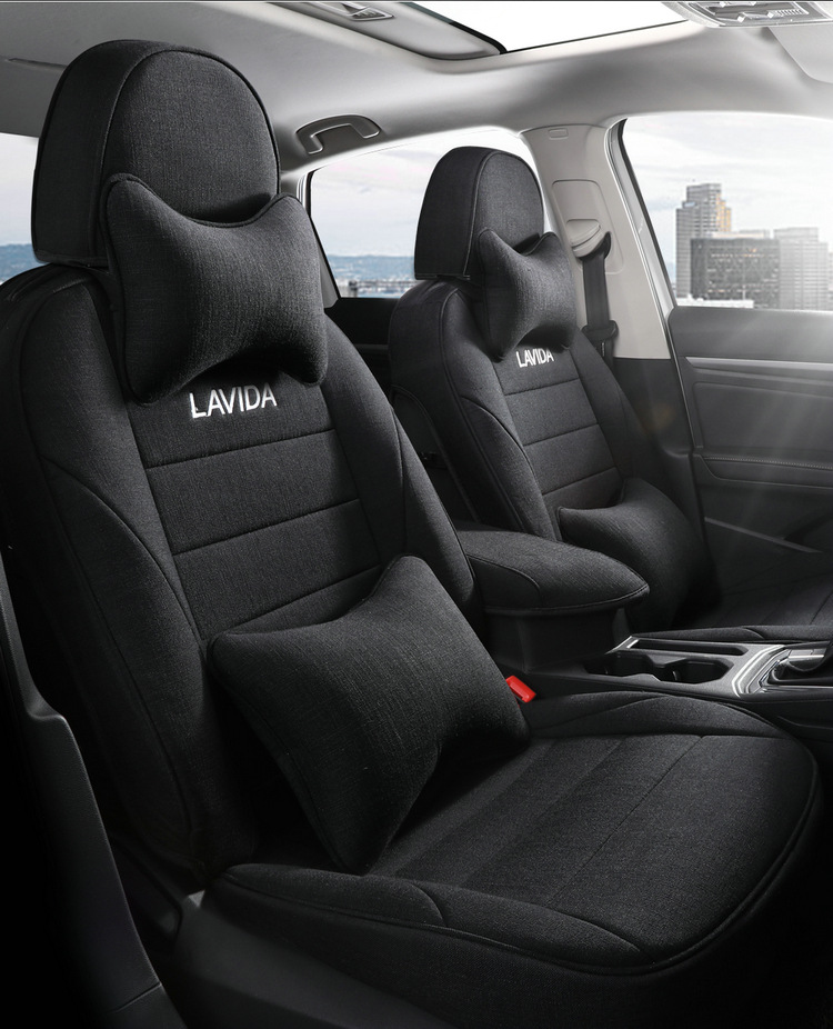 Langyi Four Seasons Linen Special Car Seat Cushion for Five-Seater Sedan, Full Surround, Simple and Comfortable Seat Cover