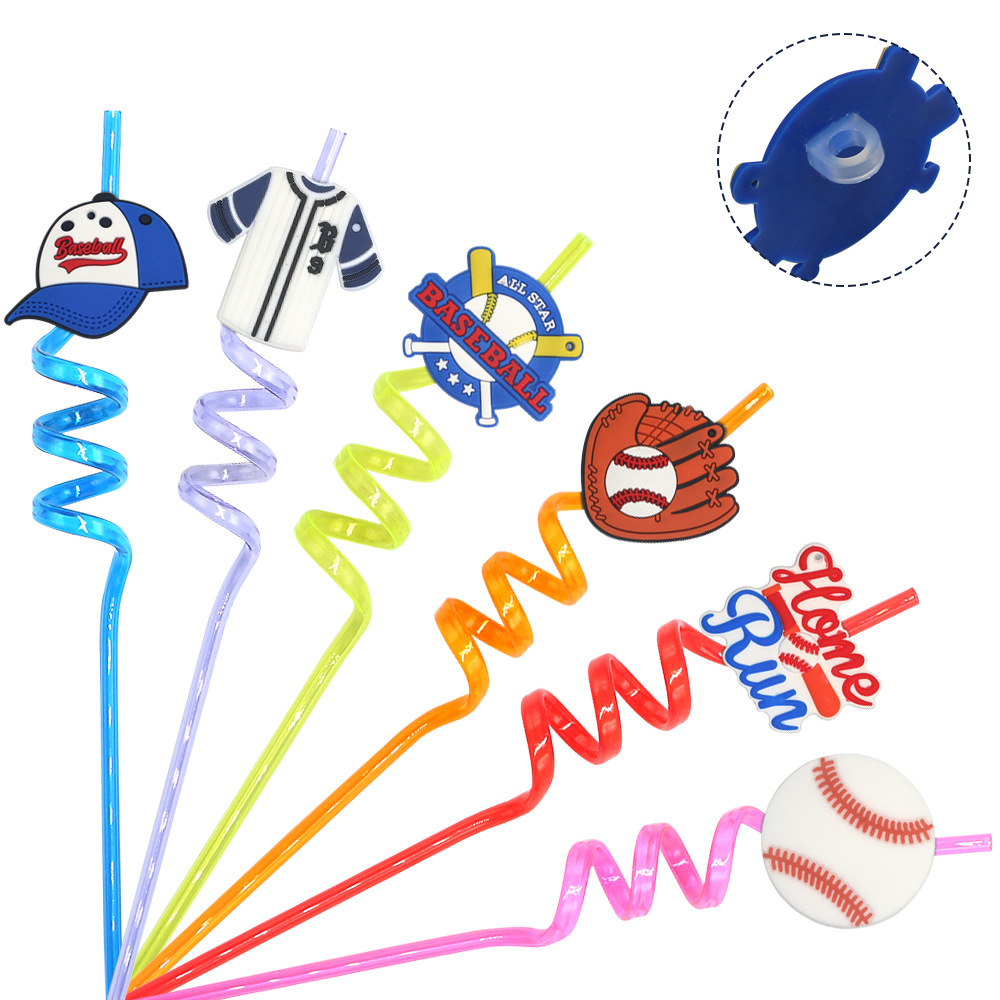 En stock de béisbol curvado paja Jersey guantes paja HOME RUN béisbol deportes de dibujos animados decoración pequeño regalo