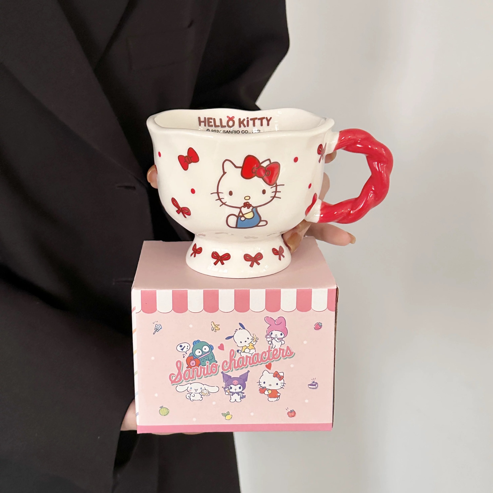 Sanrio Coulomi tazas de cerámica para niñas de alto valor facial tazas de agua para beber Hello Kitty tazas de regalo