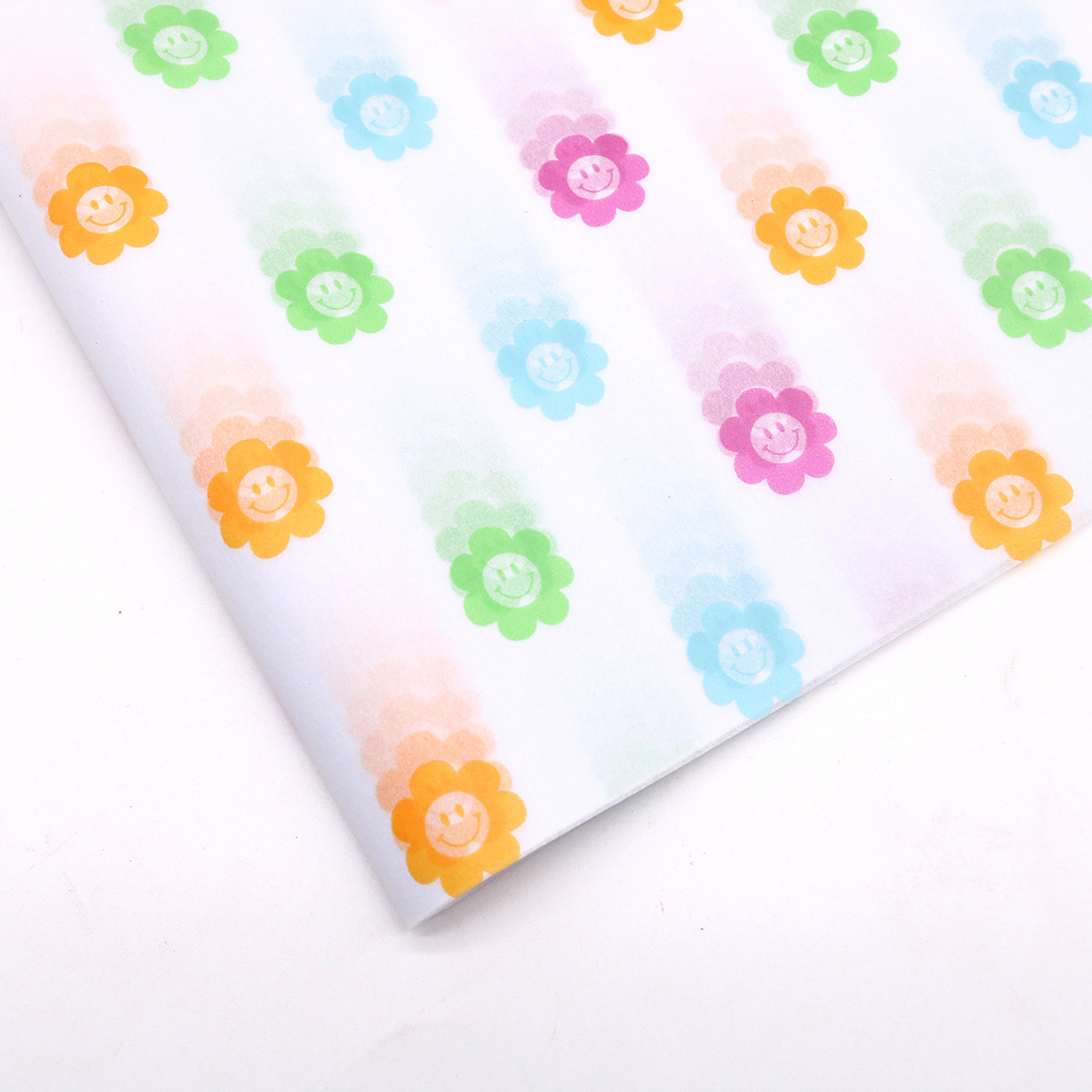 Puntos de color de cuatro colores y cara sonriente papel de pera papel de regalo de flores 20 piezas papel de copia floral