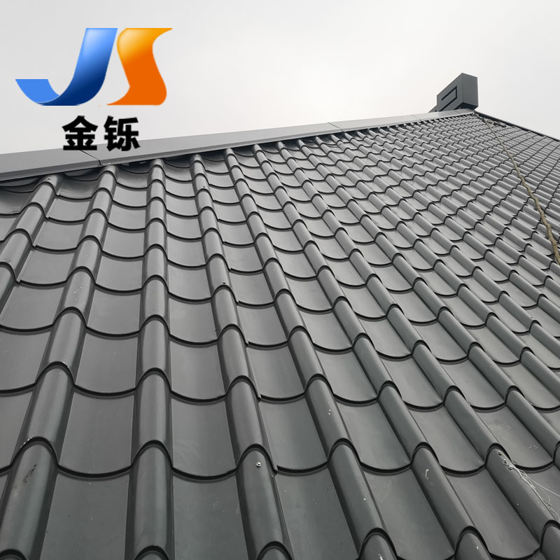 彩钢瓦琉璃瓦1.2厚变电站建筑屋顶建材765型金属屋面瓦仿古设计