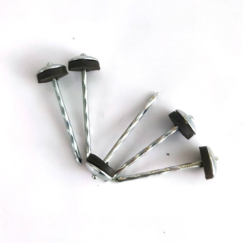2.5 pulgadas galvanizado varilla de cáñamo clavos corrugados sombrilla con junta clavos de azulejos de amianto