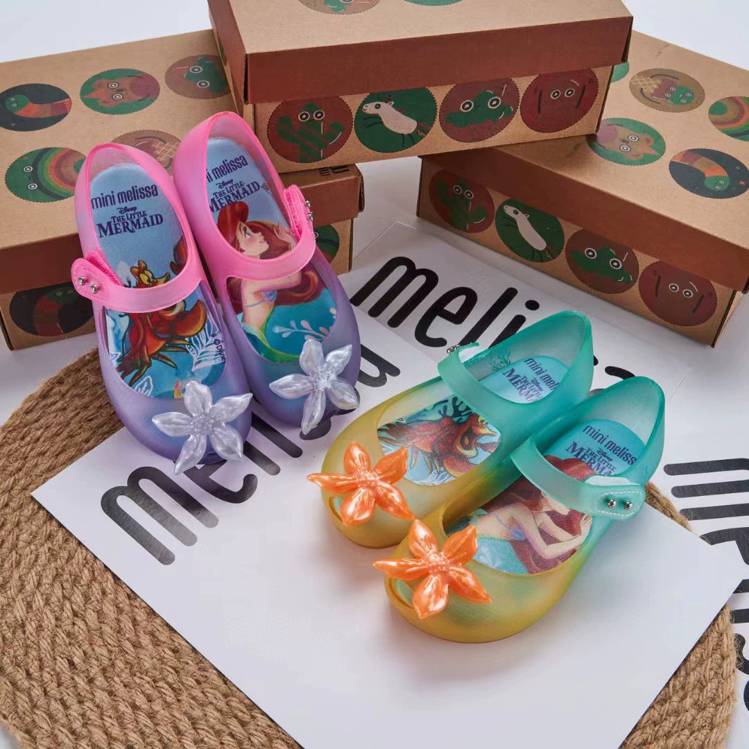 2023 Новые Melissa Русалочка Принцесса Сандалии Рыбий Рот Одиночная Обувь Пляжная Обувь Xiangxiang Девушки
