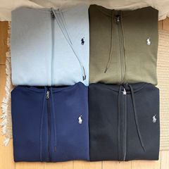 オリジナルの外国貿易高品質r1ポニー刺繍男性ファスナーと帽子のカジュアルなガーディアン秋冬ゆるいコート男