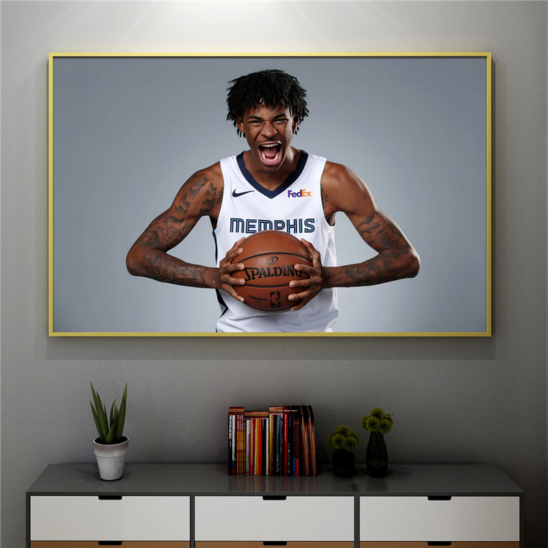框画墙瓷画晶·装饰画孟菲斯照片Morant挂壁兰特灰熊队Ja莫贾NBA