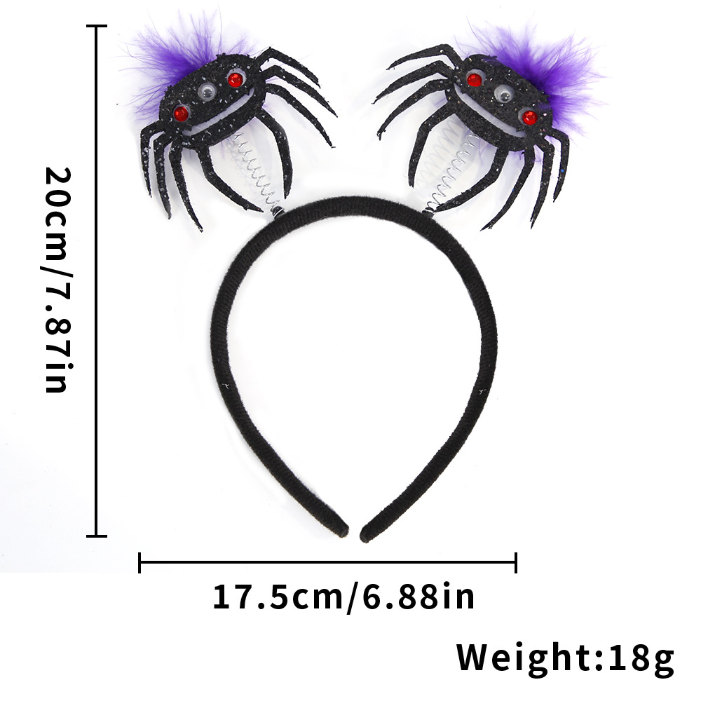 Nueva diadema de fiesta de Halloween, festival de fantasmas europeo y americano, mascarada, tocado divertido, sombrero de bruja tridimensional, diadema de araña