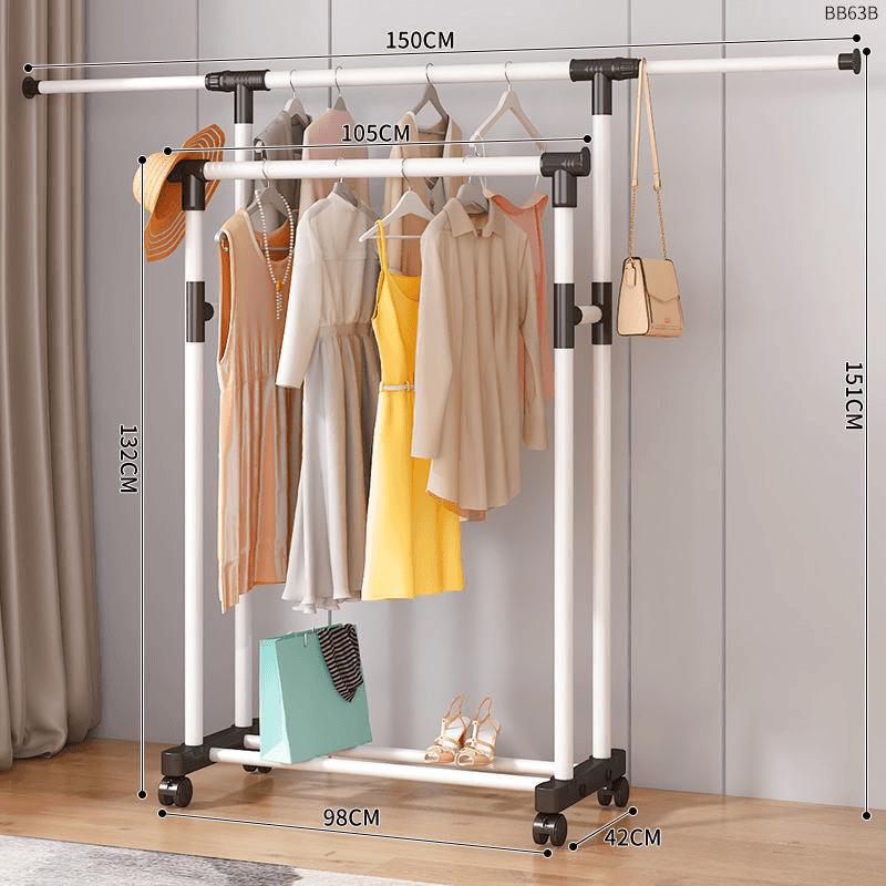 percha de ropa tipo piso para uso doméstico de alto grado colgar prendas de ropa rack varilla telescópica especial para balcón edredón