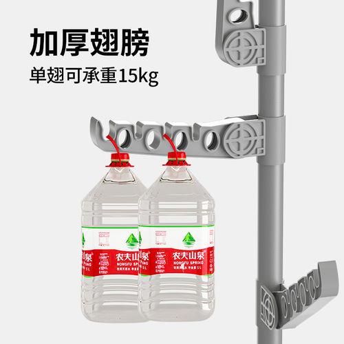 [Delivery] Floor-to-ceiling clothes drying rack, floor-standing clothes rack, multifunctional metal simple bag and coat rack