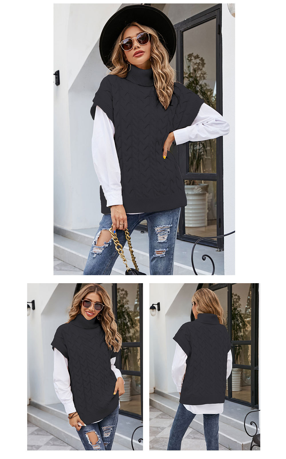 Women's Sweater Sleeveless Sweaters & Cardigans Fashion Solid Color display picture 4