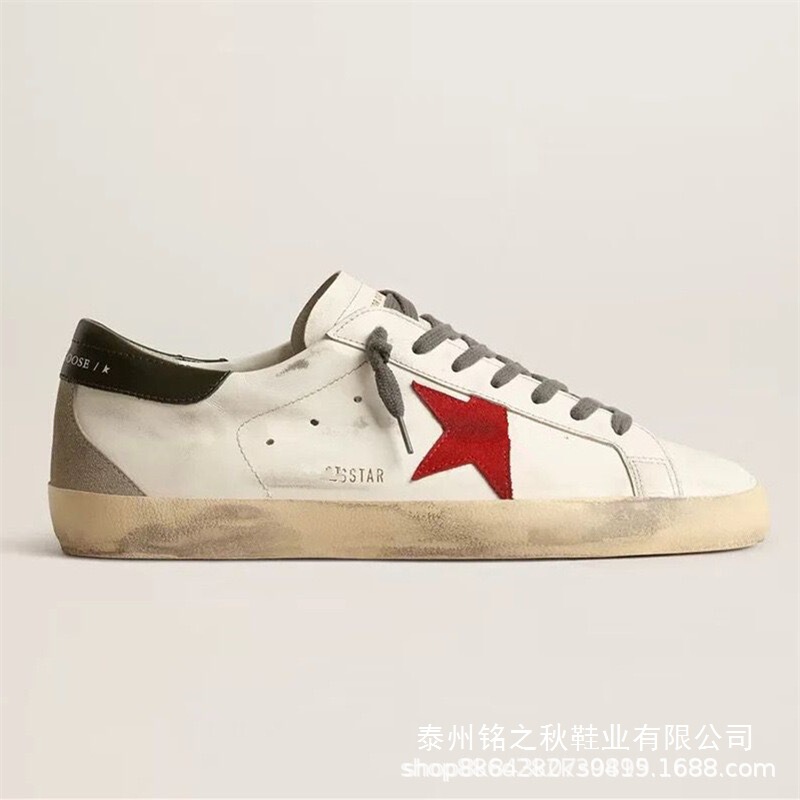 Korean Vintage Star Dirty Shoes for Women 2024 New Versatile Trendy Sneakers with Internal Height Increase Dirty Cowhide White Shoes