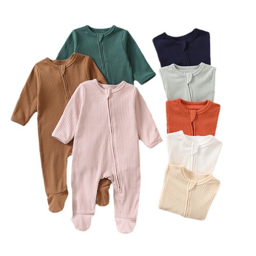 Baby Bodysuit Autumn/Winter Baby Crawling Suit Long Sleeve Zipper Crawling Suit Newborn Clothes Diaper Suit Baby Pajamas
