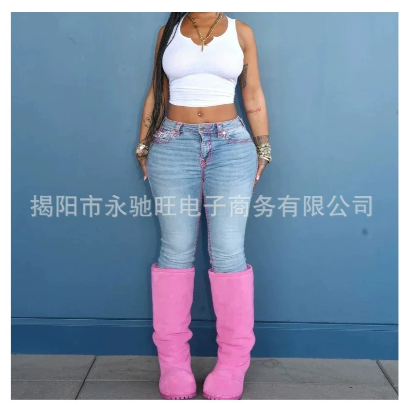 Легкие дикие узкие брюки американский ретро личность уличная стирка старые модные сексуальные джинсы для мужчин и женщин