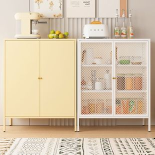 Iron Sideboard Living Room Wine Tea Steel Storage Cabinet Kitchen Tableware Household Iron Cabinet Storage Cabinet