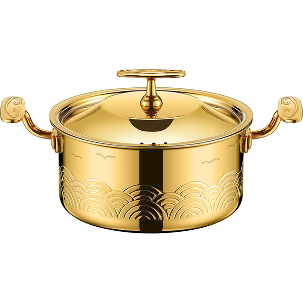 Xiangyun pattern inflatable single-person hot pot stainless steel…