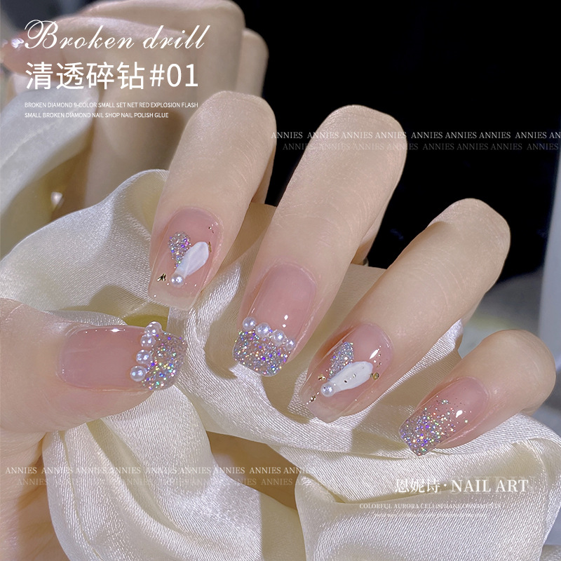 Ennishi Aurora diamante pegamento esmalte de uñas 2023 Nuevo Internet celebridad color mágico hielo transparente fototerapia pegamento Cruz-frontera Venta caliente