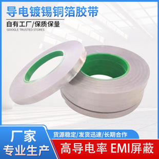 Single and Double-Sided Tinned Copper Foil Tape with Strong Conductivity, Corrosion Resistance, Anti-Oxidation, Electromagnetic Shielding, and Adhesive Backing for Signal Shielding