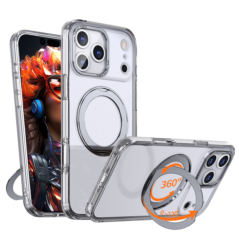 iPhone17promax用スマホケース、スタンド付き、マグネット式、360度回転、16pro用、マットな肌触り、耐衝撃、15対応|undefined