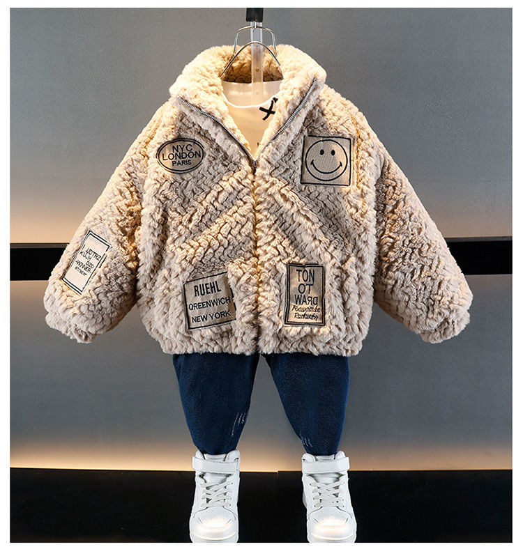 Winter Fleece Jacket For Boys Thickened Furry Sweater_voghion.com