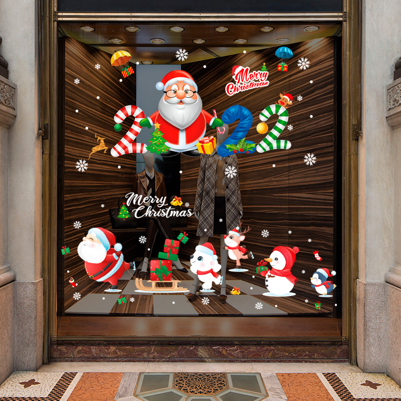 Fashion 6291-45*60cm In Bag Packaging Double-sided Visible Christmas Wall Sticker