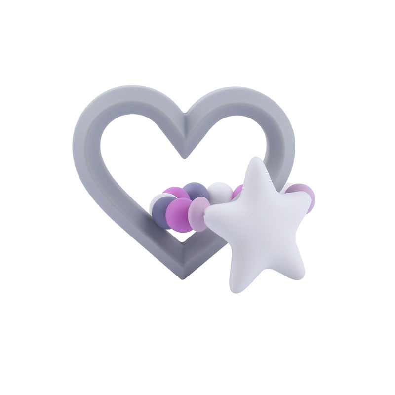 Nuevos productos para bebés de silicona gran amor teether calmante bebé cuentas de silicona pezón pulsera juguete teether