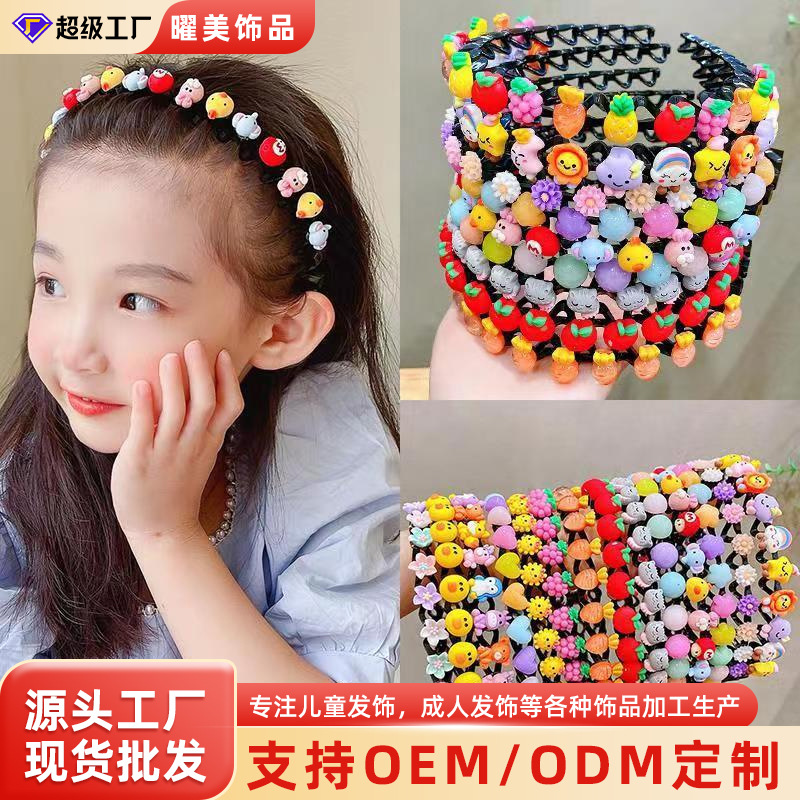 Red DE LOS NIÑOS diadema roja pelo roto acabado artefacto diadema dentada antideslizante tocado niña bebé horquilla accesorios para el cabello tocado