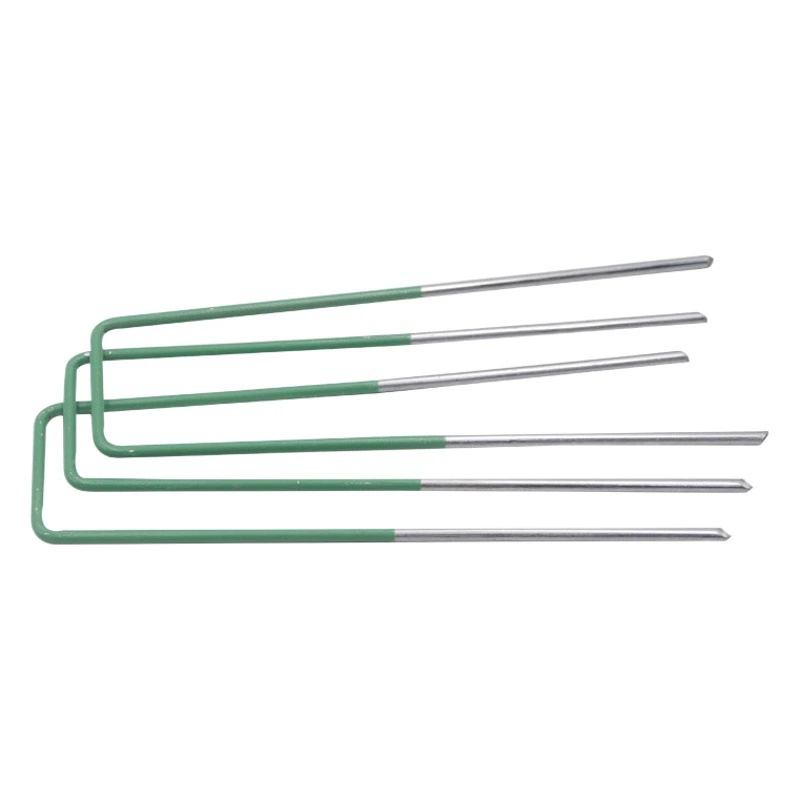 Полупластиковые U-образные шлифовальные гвозди Садовый газон Оцинкованные шлифовальные гвозди Наклонные заостренные садовые шлифовальные гвозди Гвозди для крепления газона Анти-травяная ткань