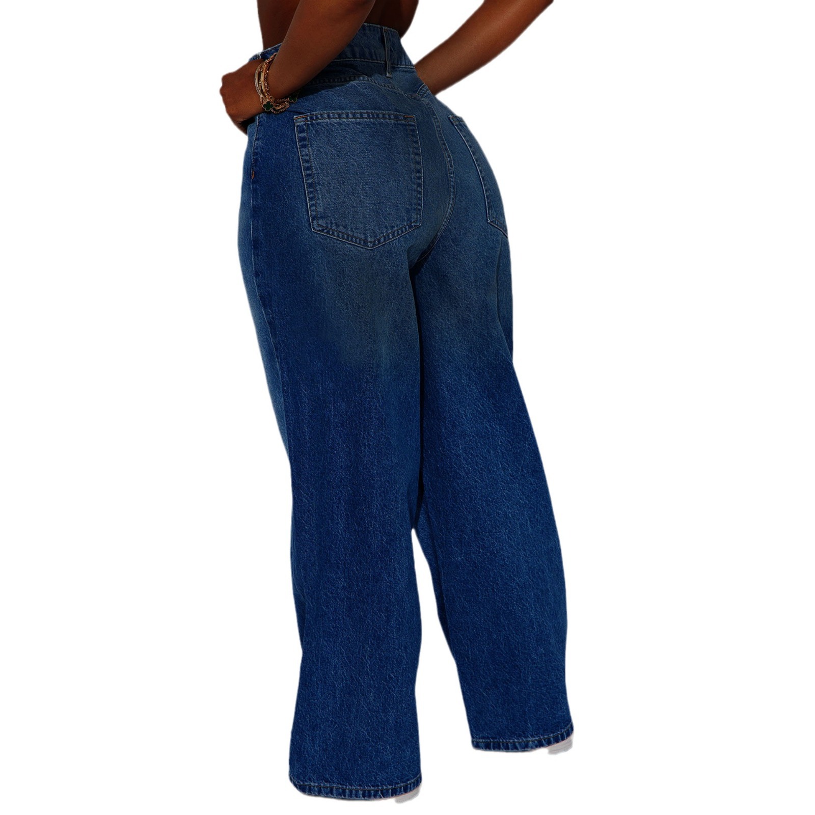 Beliebte ausländische Artikel auf eBay: Europäische und amerikanische Damenjeans in Übergrößen mit weitem Bein, nicht dehnbar, neu_voghion.com