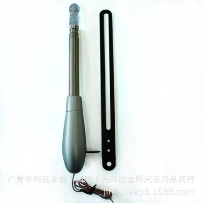 with LED light, universal guide — vehicle antenna - 272a-blue-light-silver-gray