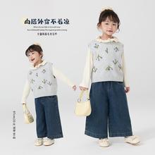 秋冬新款上新2025女童时尚洋气百搭网红毛衣马甲一件代发