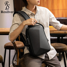 新款男士胸包大容量单肩包斜挎包男休闲办公ipad电脑胸包硬壳材质