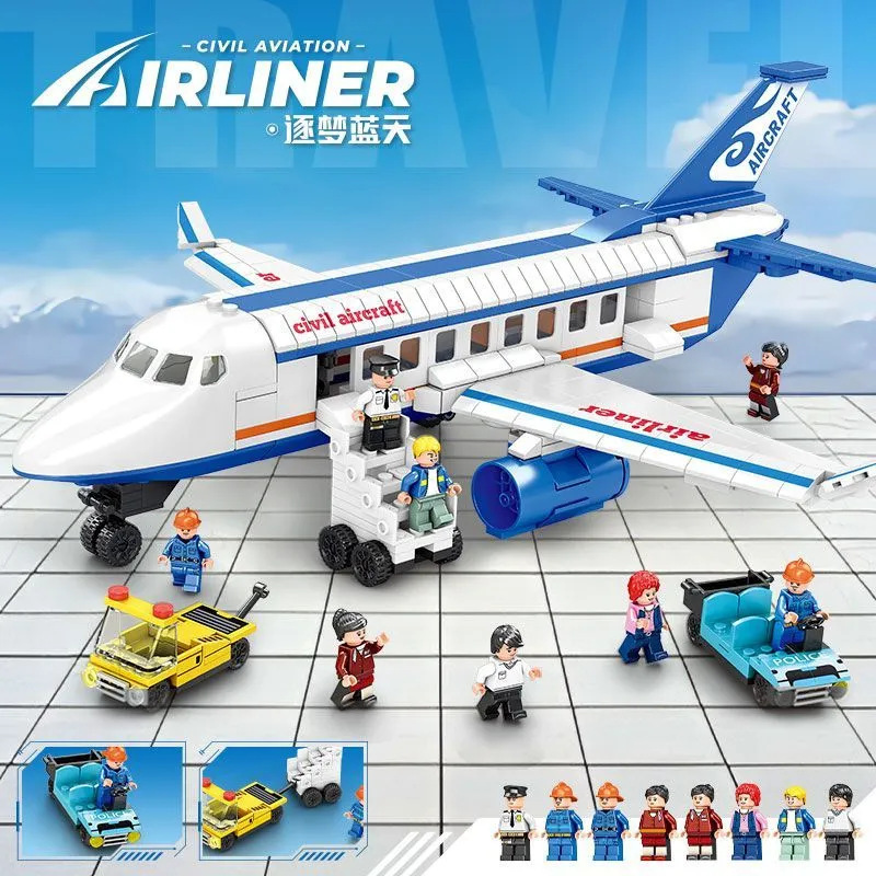 中国积木飞机客机航空拼装益智玩具拼图模型男女孩子生日航天礼物|undefined