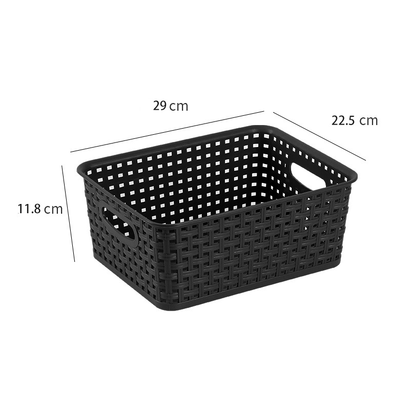 Cesta organizadora de plástico tejido hueco, estilo minimalista, ideal para almacenamiento de cocina y hogar, caja práctica multiusos