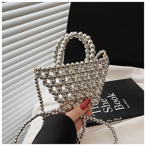 Borsa a tracolla con perle mini borsa a mano da donna_voghion.com