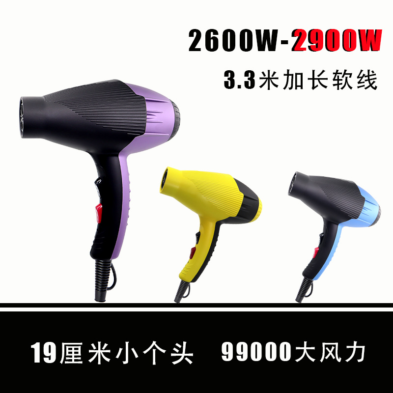 헤어 드라이어 헤어 살롱 높은 전력, 큰 공기량, 빠른 건조, 차갑고 뜨거운 편리한 푸른 빛 일정한 온도, 두피없는 국경 헤어 드라이어