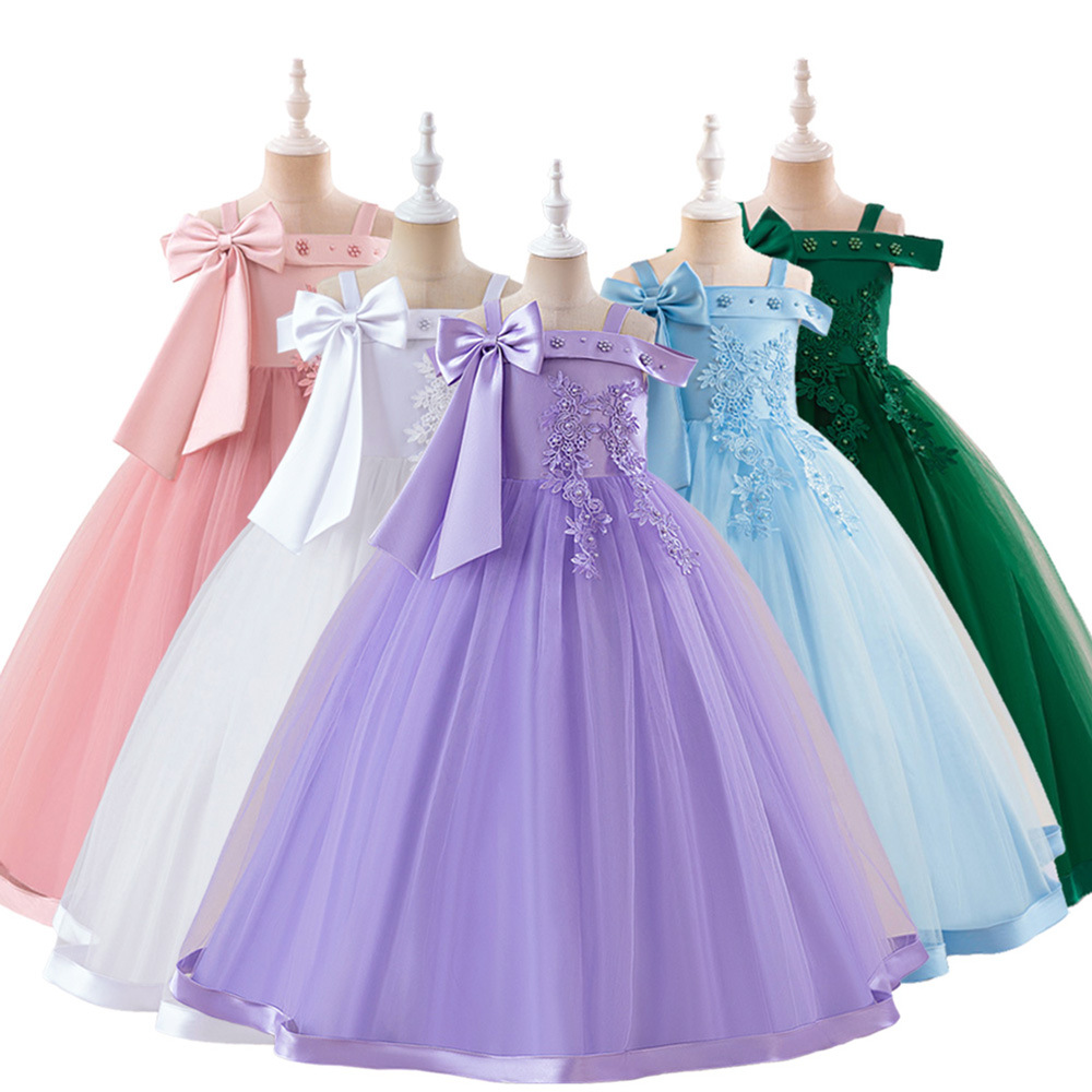 2026 nuevo vestido de niños europeos y estadounidenses vestido de desfile de chicas vestido de piano vestido de rendimiento bordado