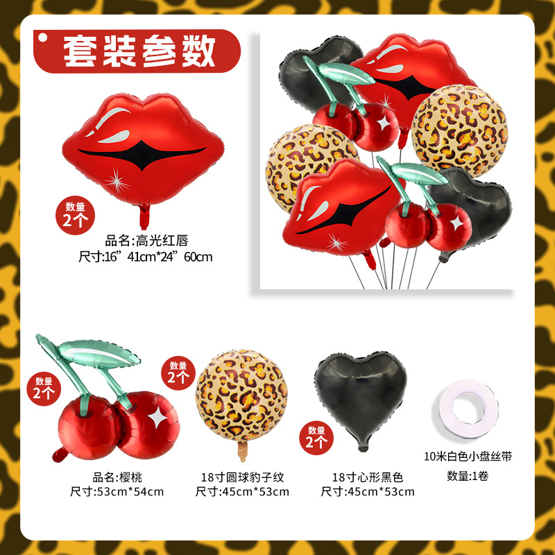 El leopardo Cherry Set Six