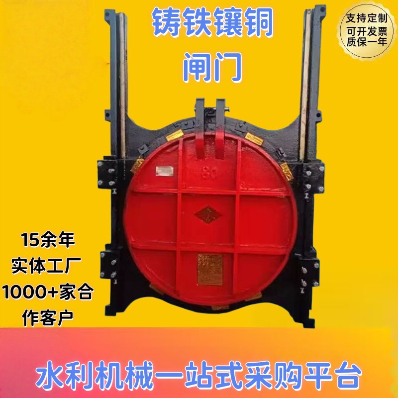 铸铁闸门水库河渠道启闭机闸门钢制闸门机闸铸铁镶铜电动闸门闸阀