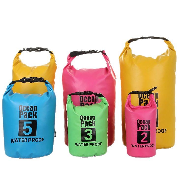 Bolsa de cubo impermeable a la deriva al aire libre bolsa de cubo impermeable de playa bolsa de cubo impermeable de PVC tela de malla traje de baño de playa bolsa de almacenamiento bolsa de cubo impermeable