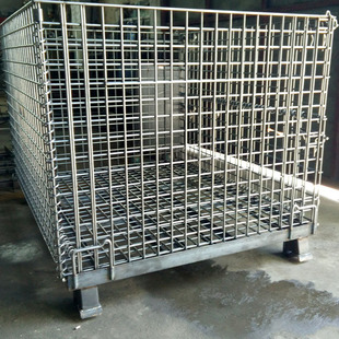 Galvanized storage cage with bracket turnover car parts hardware accessories load 2 tons stacked 4 layers folding iron