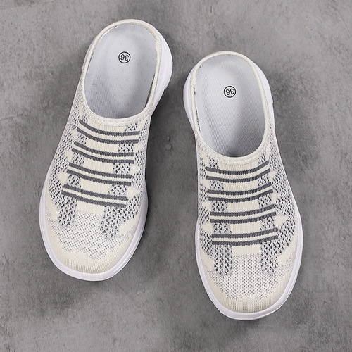2024 summer women's outdoor half-mug casual outdoor shoes cross-border beach lazy slip-on breathable mesh shoes
