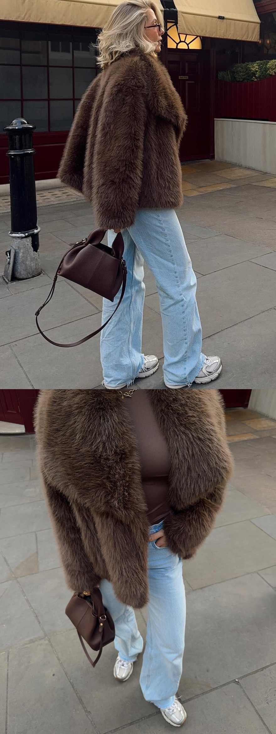 Damen-Kunstpelzjacke – Eleganter Kurzmantel mit Taschen für Herbst und Winter (S-XXXL)_voghion.com