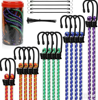 Manufacturer's Cross-Border 21-Piece Set of Rubber High-Strength Elastic Straps for Bundling Electric Vehicles and Bicycles (Trailer rope/net/strap) - 21pc-barrel-luggage-rope