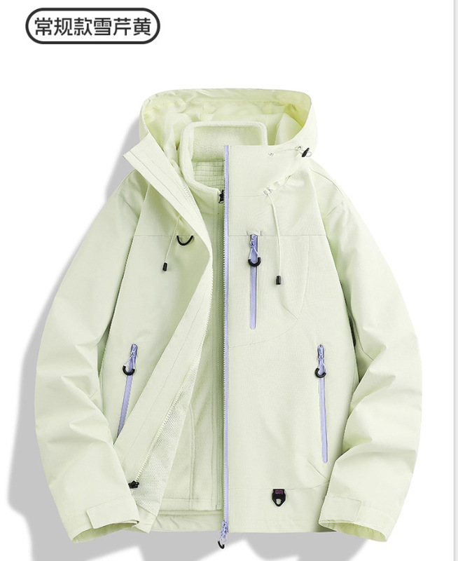 户外冲锋衣女三合一2025新款春秋季运动短款外套登山服男定制LOGO|undefined