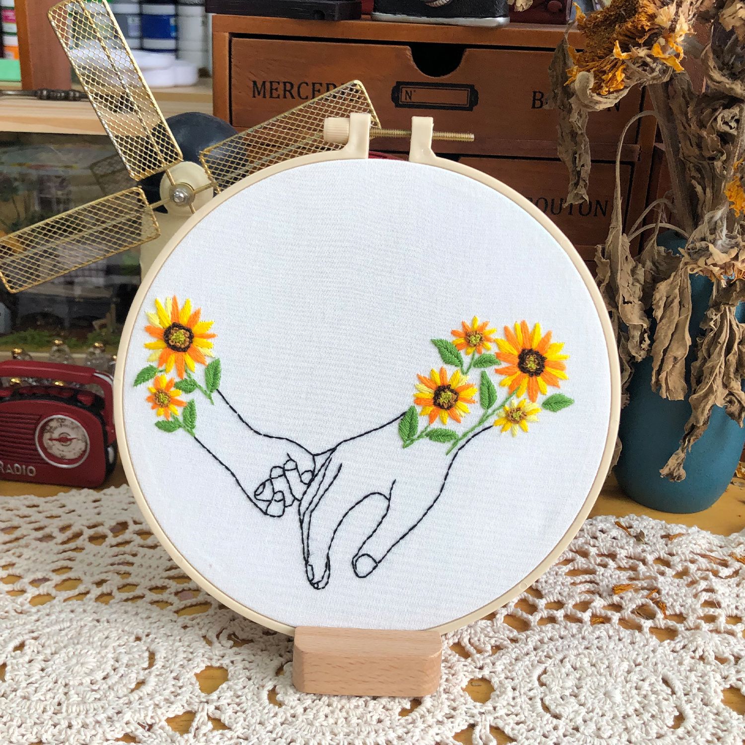 Nuevo regalo del Día del Padre bordado DIY hecha a mano nuevo material kit de productos semiacabados en stock de tela principiante