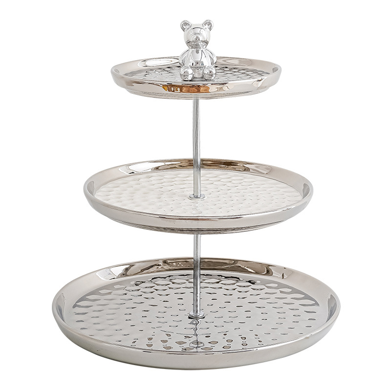 Plato de fruta hogar sala de estar mesa de café bandeja de almacenamiento estante creativo pastel plato de aperitivos ins estilo multi-capa plato de aperitivos