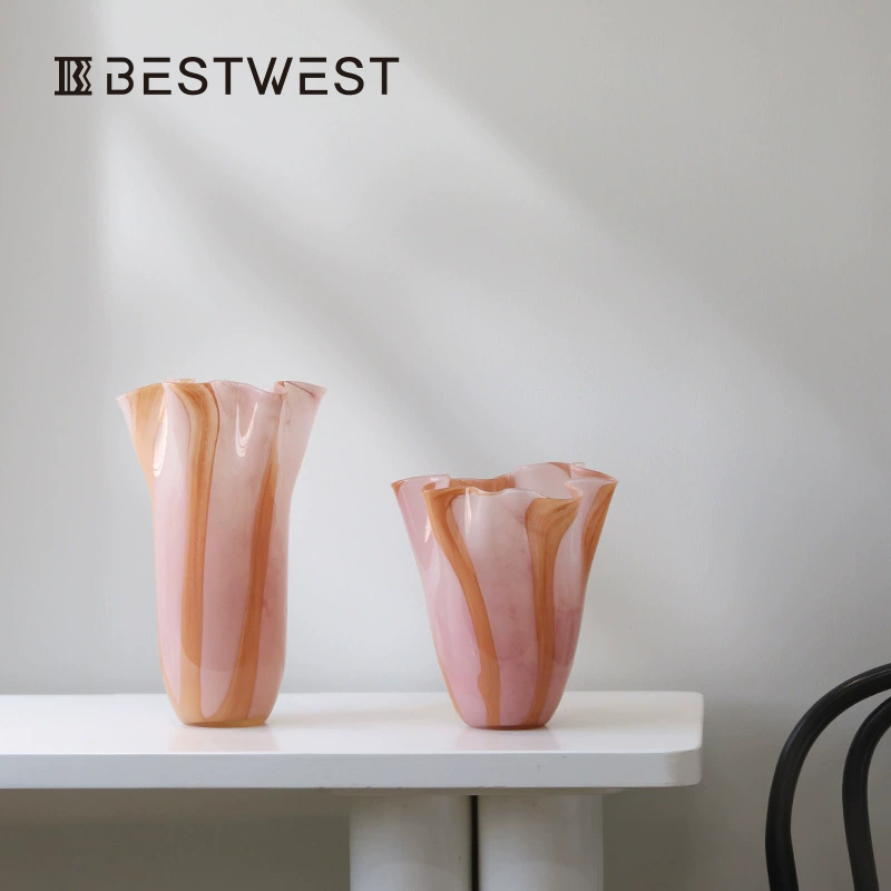 Bosi домашний конфеты цвета вертикальные полосатые цветочные трубы ручной работы гидропонная стеклянная ваза для украшения дома