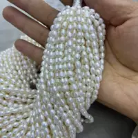 Сильный свет пресноводный жемчуг 4-5MM рисовый микроузор жемчуг DIY ожерелье ювелирные аксессуары для браслета оптом